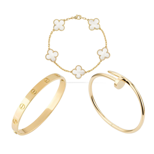 Golden White | Stackable Bracelet Set