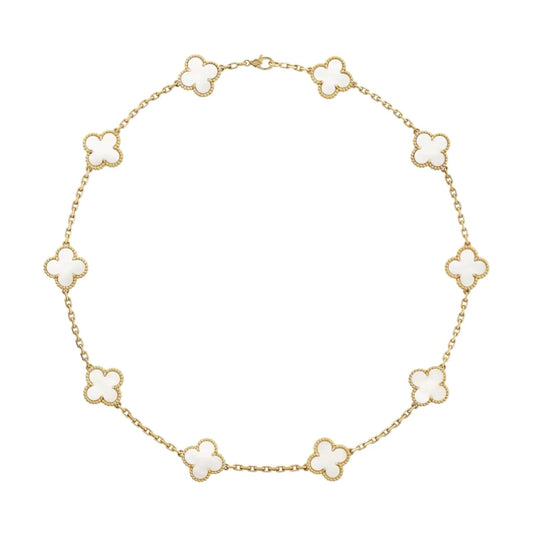 Golden White Luxe | Clover Necklace